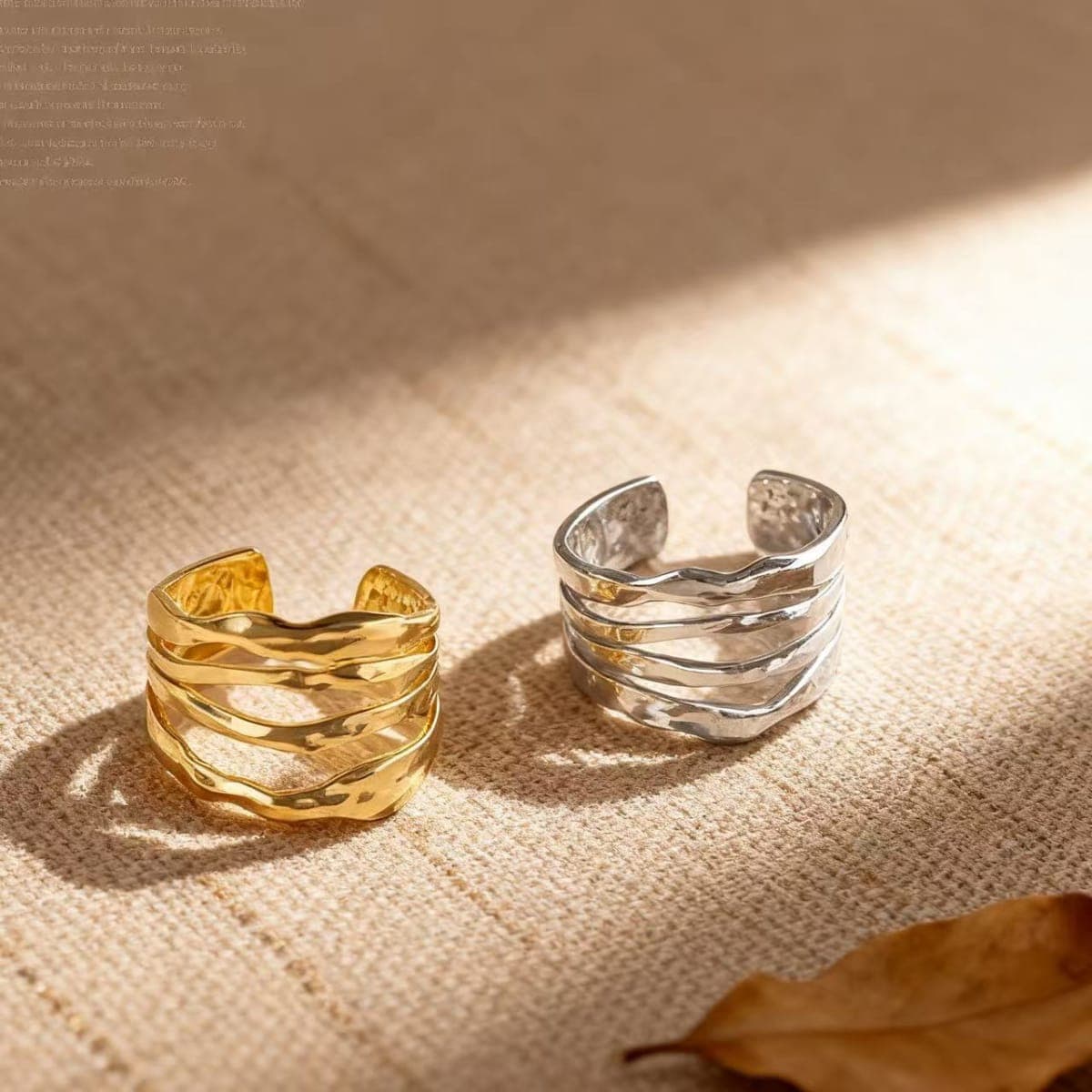 Anti Tarnish Four-Layer Irregular Ring Gold