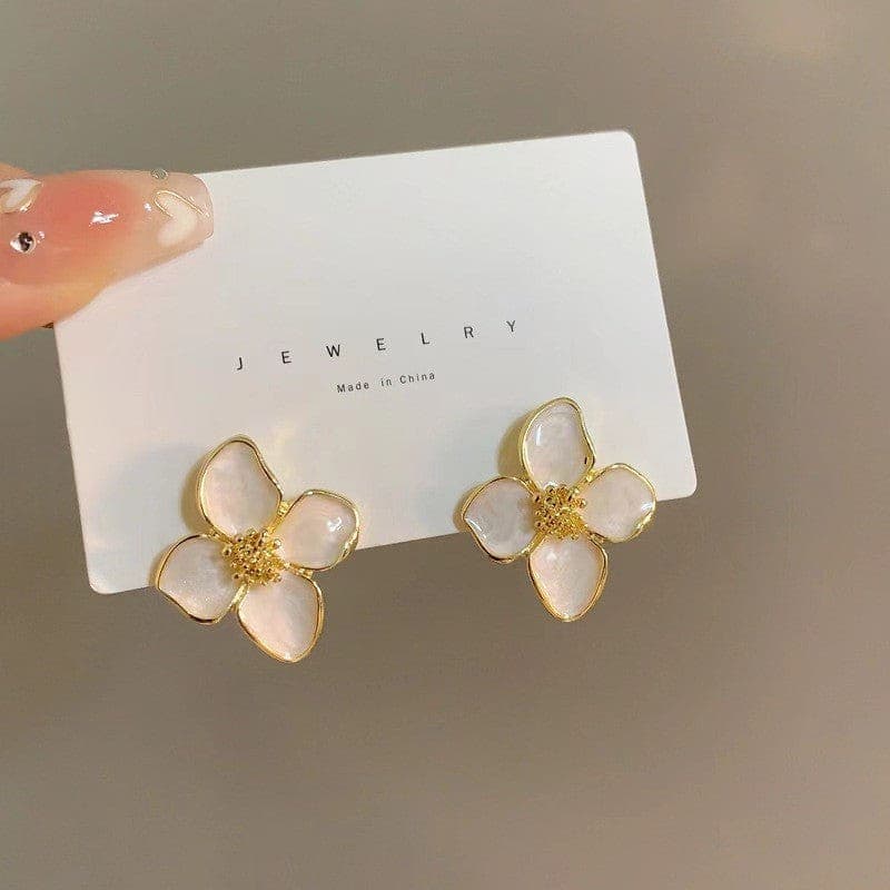 Trendy Personalized Four-Leaf Clover Oil Drop Earrings Mix Color